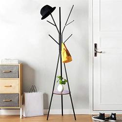 Coat Rack Free Standing Creative Modern Display Hat Display Stand Hall Tree Hat Hanger Garment Storage, Shipped from The US (????Black, ????19.7 x 19.7 x 68.5 inches)