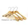 STSUNEU Large Wood Hangers, Wooden Hangers Gugertree with Wide Shoulders,Suit Hanger， Natural Finished Goods, Trouser Rack, 6/ Pack