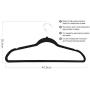 Estink Black Velvet Clothes Hangers Set,Premium Quality Non-Slip Padded with Notched Hangers for Dresses,Pants, Blouses, Shirt and Suits, Pack of 20