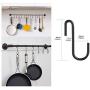 BfyBest 10 Pack Heavy Duty S Hooks Black S Shaped Hooks Hanging Hangers Hooks for Kitchen, Bathroom, Bedroom and Office: Pan, Pot, Coat, Bag, Plants (10 Pack/S Hook/Black/3.54 inch)