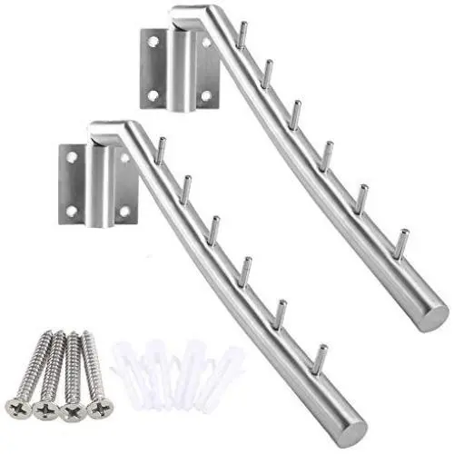 FJSM Wall Mounted Clothes Drying Rack 2 Pack Laundry Clothes Hanger Rack Hooks Stainless Steel Heavy Duty Clothes Hanger Rod with Swing Arm Towel Holder Closet Storage Organizer for Bath Bedrooms FJSM Wall Mounted Clothes Drying Rack 2 Pack Laundry Clothes Hanger Rack Hooks Stainless Steel Heavy Duty Clothes Hanger Rod with Swing Arm Towel Holder Closet Storage Organizer for Bath Bedrooms