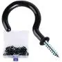 50-Pack Cup Hooks, 1-1/4inch Vinyl Coated Screw-in Ceiling Hooks Hanger for String Lights Curtains Ropes Chains Mugs Indoor and Outdoor Use, Black 50-Pack Cup Hooks, 1-1/4inch Vinyl Coated Screw-in Ceiling Hooks Hanger for String Lights Curtains Ropes Chains Mugs Indoor and Outdoor Use, Black