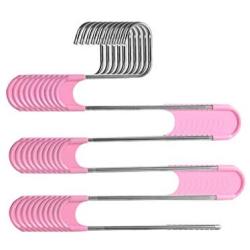 HJYPYJ Magic Clothes Hanger, Anti-Skid Detachable Trouser Hangers, Portable Space Saving Hanger Organiser/Pink / 15 Pcs