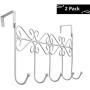 HOLADON 5 Hanger Rack- 5 Metal Hooks for Hanging Clothes, Over Door Storage Rack ? Organizer Hooks for Coats, Over Door Hanger for Clothes,Hats, Handbags, Clothes or Towels (White)