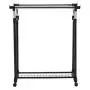 K&A Company Rack Double Adjustable Rolling Hanger Garment Rail Shoe Clothes Shelf Organizer Portable W Clothing Shoes Rod Bar Row Silver K&A Company Rack Double Adjustable Rolling Hanger Garment Rail Shoe Clothes Shelf Organizer Portable W Clothing Shoes Rod Bar Row Silver