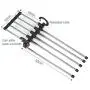 5PC Random Color Stainless Steel Telescopic Clothes Hanger Storage Rack Multifunction Retractable Dual Hooks Pants Hanger Rack Space Saver