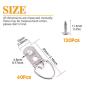 Rustark 60-Pcs Heavy Duty D Ring Picture Hangers Double Hole with Screws for Home Decoration Picture Hanging Solutions.