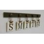 Laundry Room Sign Wall Decor Personalized Hanging Letters includes Wooden Hook Hangers and Letter Word LAUNDRY in Chocolate Brown