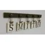 Laundry Room Sign Wall Decor Personalized Hanging Letters includes Wooden Hook Hangers and Letter Word LAUNDRY in Chocolate Brown