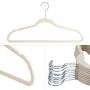 Yosoo Velvet Clothes Hangers, Non-Slip Thin Flocked Clothes Hangers Suit Shirt Pant Hangers 20 Pack Perfect for Space Saving (Ivory)