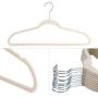 EBTOOLS Clothes Hangers, Thin Flocking Hangers Non Slip Clothes Suit Shirt Pant Hangers Organization Home 20 Pcs (Ivory)