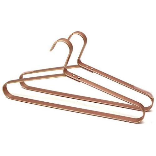 KOOBAY 6Pack 16.5inch Rose Gold Color King Size Non Slip Aluminum Laundry Hangers Clothes Storage Suit Coat Hangers with Anti-Slip Strips