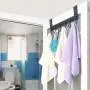 WEBI Over The Door Hook Door Hanger:Over The Door Towel Rack with 6 Coat Hooks for Hanging,Metal Towel Hanger Door Coat Hanger Over Door Coat Rack for Towels,Clothes,Back of Bathroom,Black