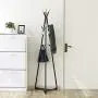 SONGMICS Coat Rack Stand, Coat Tree, Hall Tree Free Standing, with 9 Beech Wood Hooks, for Clothes, Hat, Bag, Black, Natural Grain URCR15BY SONGMICS Coat Rack Stand, Coat Tree, Hall Tree Free Standing, with 9 Beech Wood Hooks, for Clothes, Hat, Bag, Black, Natural Grain URCR15BY