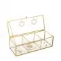 Feyarl Gold Glass Jewelry Trinket Boxes Storage Container Ring Earring Holder Clear Glass Decorative Boxes Beauty Display