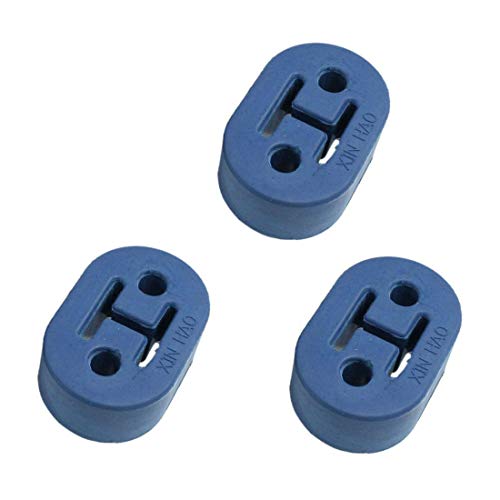 Autoly 3 Pcs Car Auto Rubber Muffler Exhaust Insulator Exhaust Hanger Bushing 2 Holes 11mm Hole Size