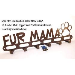 Dog Leash Wall Hanger Hook Holder Fur Mama Copper Vein color Handmade in USA