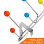 STARVAST 10 Knobbed Back Door Hanger Hook, Over The Door Hook Organizer Stainless Steel door Hook Rack for Coat, Robe, Jacket, Belt, Hat, Keys, No Tools Required