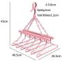 EvaroFly Multipurpose Large Capacity Plastic Folding Hanger, Wind-Proof Household Storage Clothes Hanger - Save Space -Pink 40x25x43cm