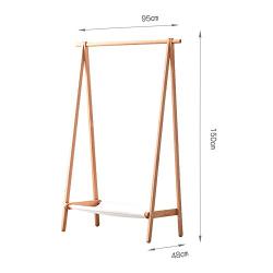 Xiao Jian Wooden Coat Rack,Solid Wood Coat Rack Floor Hanger Bedroom Clothes Rack Living Room Foyer Creative Hanger Optional Size Coat Rack (Size : 95x48x150cm)