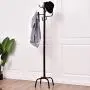 70" Metal Coat Hat Rack Standing Clothes Jacket Hanger Hall Tree Stand w/8 Hooks