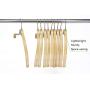 EAZONE Durable Wooden Clothes Hangers Natural Finish Extra Wide with Soft Non-Slip Stripes - 10 Pack