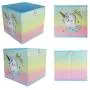 Lovely Little Things Unicorn Storage Bins Foldable - Toy Boxes Collapsible Cube - Boxes for Shelves - Boxes Storage Decorative - Kids Toys Organizer - Rainbow Container [Blue Hair]