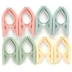 Tenrry 8pcs Folding Clothes Hanger Traveling Camping Telescopic Portable Clothes Hanging Drying Rack