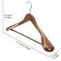 Oak Leaf Wood Hangers, 6-Pack Coat Hanger Clothes Hangers with Extra Wide Shoulder for Heavy Coat, Sweater, Trousers, Retro Finish