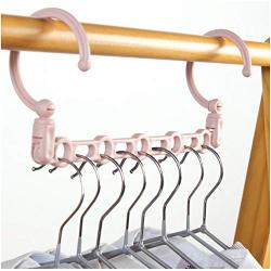 Popular Folding Rotating 5 in 1 Clothes Storage Rack Super Space Saving 5 Holes Magic Plastic Clothes Hanger Hanging Organizer 10pcs Random Color