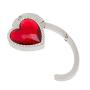 Foldable Purse Handbag Hanger Hook Holder Heart Shape Red