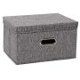 Bonwete Collapsible Canvas Storage Bag Clothes Organize Boxes with Cover for Book,Toy