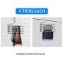 Frank Pressie Heavy Duty Pants Hangers Space Saving Non Slip Skirt Hanger Open Ended Pant Organizer Clothes and Multifunctional Tie Rack for Belts Pack of 3