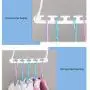 10pcs Magic Hanger Plastic Space Saving Hangers Multifunctional 5 Hooks Clothes Hanger Closet