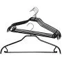 MAWA Reston Lloyd Silhouette 41/FRS, Non-Slip Metal Clothing Hanger with Pant Bar & Hook, Black, Pack of 5 MAWA Reston Lloyd Silhouette 41/FRS, Non-Slip Metal Clothing Hanger with Pant Bar & Hook, Black, Pack of 5
