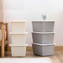 HOMELUNY Storage Boxes Organizer for Home Office Nursery Plastic Storage Boxes with Lid Large Clothes Toy Book Storage Boxes Grey