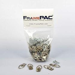 FramePac D Ring Picture Hangers - Single Hole D-Ring Hanger with Screws - for Picture Frames and Mirrors - used by Framing Professionals (100 Pack)