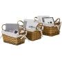 Vosson Woven Storage Basket Cube Basket Boxes for Closet Woven Baskets for Shelf Basket Bin Containers Set of 3 (Beige)