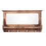 LIANGJUN Wall Coat Rack Clothes Hat Hanger Holder Shelf Solid Wood With Mirror Creative, Brown, 85x47x13CM jacket scarf porch