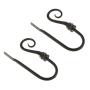 2PCS Heavy Duty Antelope Horn Design Window Curtain Hook U Shape Drapery Blinds Tieback Holdback Holders Wall Clothes Coat Hangers - Black