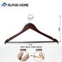 ALPHA HOME 20 Pack Wooden Hangers Premium Solid Suit Coats Pants Hangers for Gentleman - Walnut