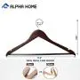 ALPHA HOME 20 Pack Wooden Hangers Premium Solid Suit Coats Pants Hangers for Gentleman - Walnut ALPHA HOME 20 Pack Wooden Hangers Premium Solid Suit Coats Pants Hangers for Gentleman - Walnut