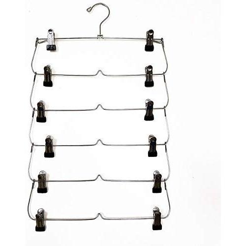 Clothes Racks Clothes Hangers Multi-Layer Clothes Storage Clothes Rack for Tie Scarf Shock Jeans Towel Clothes, Standard Hangers (Color : Black, UnitCount : 5Pcs)