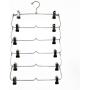 Clothes Racks Clothes Hangers Multi-Layer Clothes Storage Clothes Rack for Tie Scarf Shock Jeans Towel Clothes, Standard Hangers (Color : Black, UnitCount : 5Pcs)