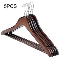 5pcs Random Color Non-Slip Trouser Bar Wooden Clothes Hangers Suit Jeans Pants Coat Shirts Hangers Clothes Hangers Clothes Storage Decoration