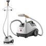 Reliable Vivio 550GC Garment Steamer - Professional Garment Steamer with Heavy Duty Aluminium Steam Head, 1 Gallon Water Capacity, 1300W Brass Fittings, Large Wheels for Mobility and 63 in. Steam Hose