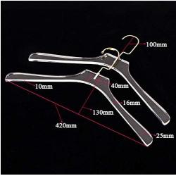 5pcs Fashion Clothing Clear Hangers Store Wardrobe Storage Unisex Bright Plastic Plus Size Clothes Hanger for Logo Customizable