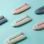 MIJOGO 10PCS Portable Folding Clothes Hangers Clothes Drying Rack Anti-Slip Grooves Mini Foldable Hanger for Travel,Pink
