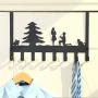 Speciosa New Carton Design Metal Iron Hooks with 8 Hooks Wall Decor Hat Coat Clothes Hangers Storage Rack Key Holder Home Organizer (C)