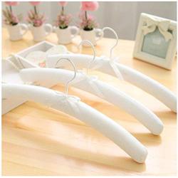 DNJKSA 41cm 5 pcs/lot European Style Sponge Padded Cloth Hanger Sunflower Embroidery Covered Clothing Hangers Garment Store(Random Color)